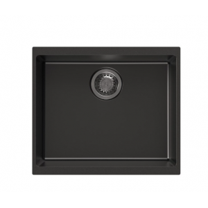 Aqu Matte Black Granite Quartz Stone Kitchen Sink Single Bowl